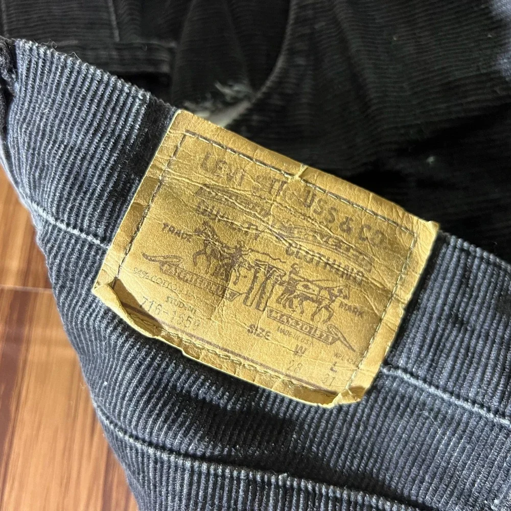 Levi's‎ 716-1558 Corduroy Pants Mens 28x31 Dark Gray Vintage White Tab USA Made